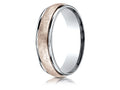 Benchmark® 14 kt Two Tone Goldd 6mm Comfort-fit Swirl Finish Design Wedding Band Ring