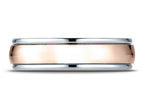 Benchmark® 14 kt Two Tone Goldd 6mm Comfort-fit High Polished Carved Design Wedding Band Ring