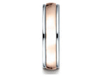 Benchmark® 14 kt Two Tone Goldd 6mm Comfort-fit High Polished Carved Design Wedding Band Ring