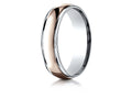Benchmark® 14 kt Two Tone Goldd 6mm Comfort-fit High Polished Carved Design Wedding Band Ring