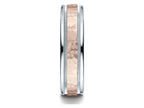 Benchmark® 14 kt Two Tone Goldd 6mm Comfort-fit Hammer Finish Design Wedding Band Ring