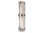 Benchmark® 14 kt Two Tone Goldd 6mm Comfort-fit Satin Finish Center Cut Design Wedding Band Ring