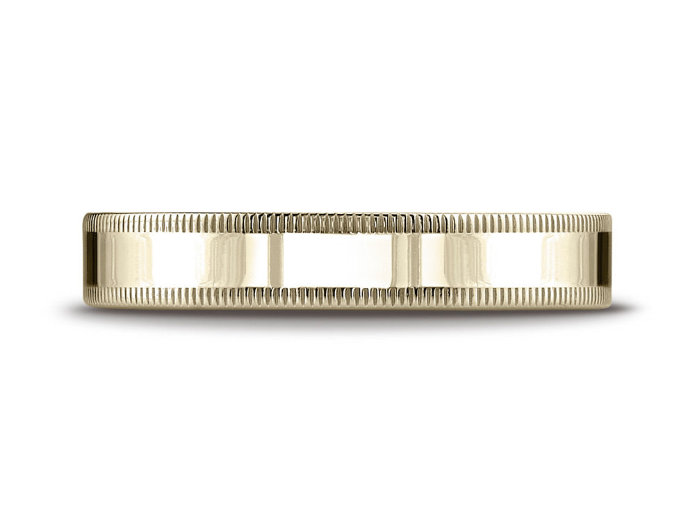 Benchmark® 14k Gold 4mm Flat Comfort-fit Wedding Band / Ring With Milgrain