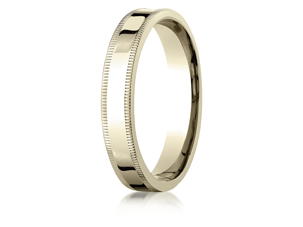 Benchmark® 14k Gold 4mm Flat Comfort-fit Wedding Band / Ring With Milgrain