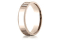 Benchmark® 14k Rose Gold 6mm Flat Comfort-fit Wedding Band / Ring With Milgrain