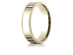 Benchmark® 18k Gold 6mm Flat Comfort-fit Wedding Band / Ring With Milgrain
