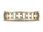 Benchmark® 6mm Comfort-fit Gaelic Cross Carved Design Wedding Band Ring