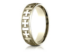 Benchmark® 6mm Comfort-fit Gaelic Cross Carved Design Wedding Band Ring