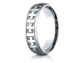 Benchmark® 6mm Comfort-fit Gaelic Cross Carved Design Wedding Band Ring