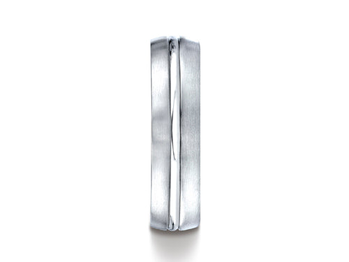 Benchmark® Cobalt Chrome™ 6mm Comfort-fit Satin-finished Design Ring