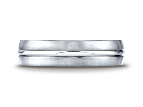 Benchmark® Cobalt Chrome™ 6mm Comfort-fit Satin-finished Design Ring