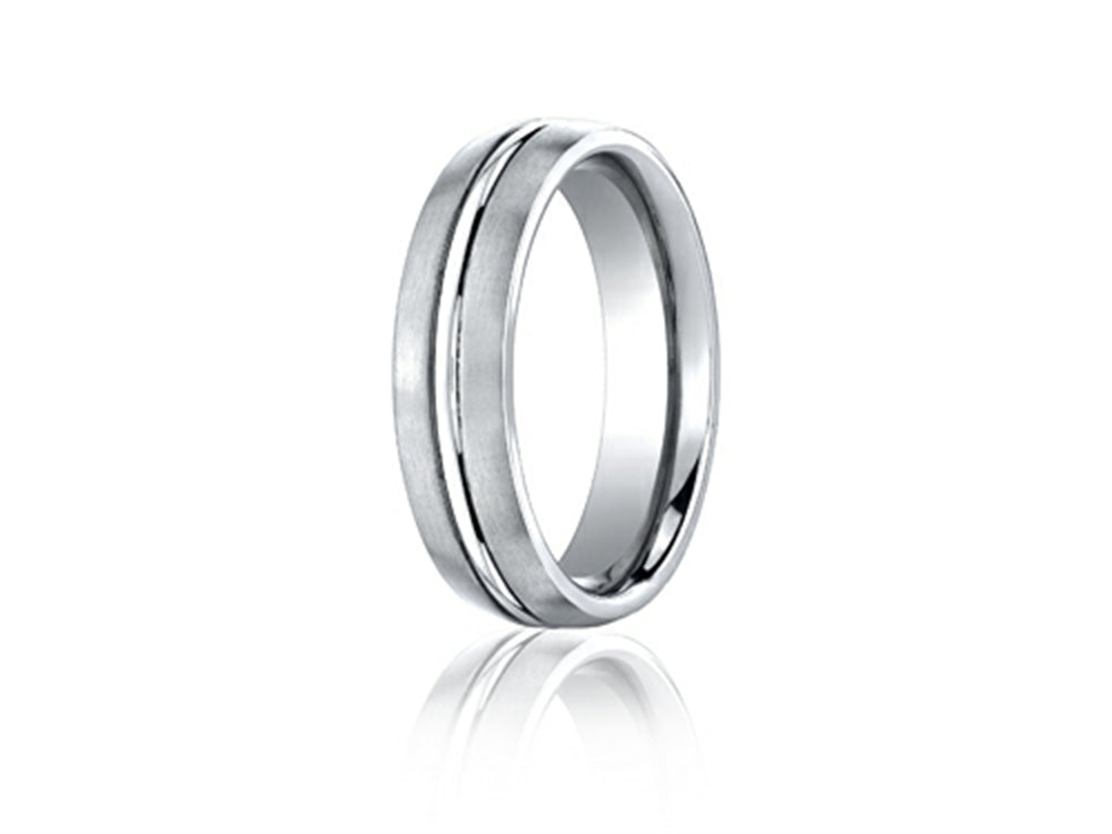 Benchmark® Cobalt Chrome™ 6mm Comfort-fit Satin-finished Design Ring