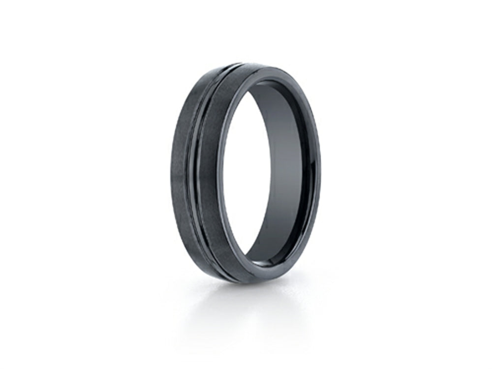 Benchmark® Ceramic 6mm Comfort-fit Satin-finished Design Ring