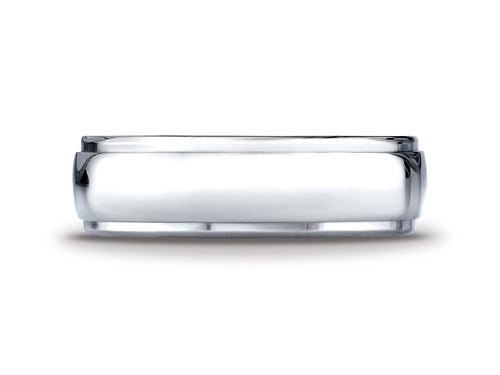 Benchmark® Cobalt Chrome™ 7mm Comfort-fit High Polished Design Ring