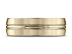 Benchmark® 10k Gold 7mm Comfort-fit Satin-finished With High Polished Center Cut Carved Design Wedding Band Ring