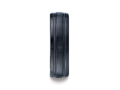 Benchmark® Ceramic 7mm Comfort-fit Satin-finished Design Ring