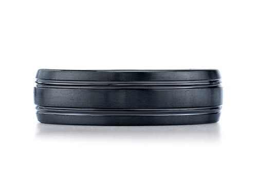 Benchmark® Ceramic 7mm Comfort-fit Satin-finished Design Ring
