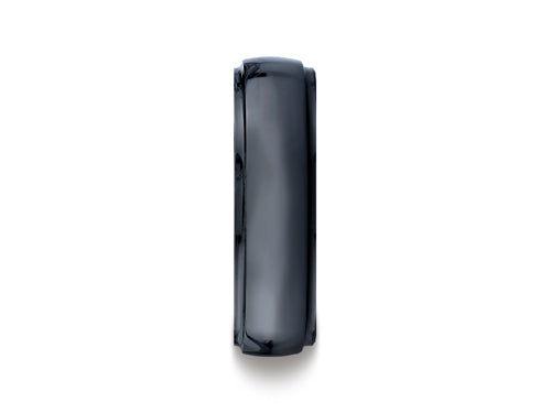 Benchmark® Ceramic 7mm Comfort-fit High Polished Design Ring