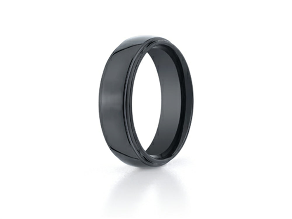 Benchmark® Ceramic 7mm Comfort-fit High Polished Design Ring