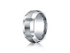 Benchmark® Cobalt Chrome™ 10mm Comfort-fit Satin-finished Polished Grooves and Beveled Edge Ring