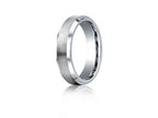 Benchmark® Cobalt Chrome™ 6mm Comfort-fit Satin-finished Beveled Edge Design Ring