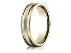 Benchmark® 6mm Comfort-fit Satin-finished With Parallel Grooves Carved Design Wedding Band Ring