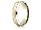 Benchmark® 14k Gold 6mm Comfort-fit Satin-finished With Milgrain Carved Design Wedding Band Ring