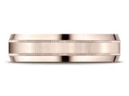 Benchmark® 14k Rose Gold 6mm Comfort-fit Satin-finished With Milgrain Carved Design Wedding Band Ring