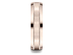 Benchmark® 14k Rose Gold 6mm Comfort-fit Satin-finished With Milgrain Carved Design Wedding Band Ring