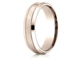 Benchmark® 14k Rose Gold 6mm Comfort-fit Satin-finished With Milgrain Carved Design Wedding Band Ring