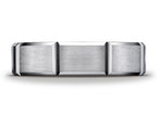Benchmark® 6mm Comfort-fit Satin-finished Grooves Carved Design Wedding Band Ring