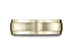 Benchmark® 18k Gold 7mm Comfort-fit Satin-finished With High Polished Drop Edge Carved Design Wedding Band Ring