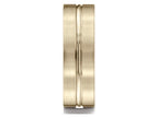 Benchmark® 14k Gold 7mm Comfort-fit Satin-finished With High Polished Center Cut Carved Design Wedding Band Ring