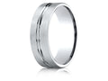 Benchmark® 10k Gold 7mm Comfort-fit Satin-finished With High Polished Center Cut Carved Design Wedding Band Ring