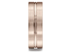 Benchmark® 14k Rose Gold 7mm Comfort-fit Satin-finished With High Polished Center Cut Carved Design Wedding Band Ring