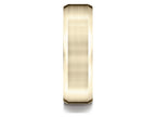 Benchmark® 10k Gold 7mm Comfort-fit Satin-finished With High Polished Beveled Edge Carved Design Wedding Band Ring