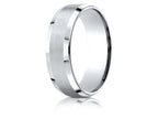 Benchmark® 10k Gold 7mm Comfort-fit Satin-finished With High Polished Beveled Edge Carved Design Wedding Band Ring