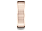 Benchmark® 14k Rose Gold 7mm Comfort-fit Satin-finished With High Polished Beveled Edge Carved Design Wedding Band Ring