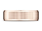 Benchmark® 14k Rose Gold 7mm Comfort-fit Satin-finished With High Polished Beveled Edge Carved Design Wedding Band Ring