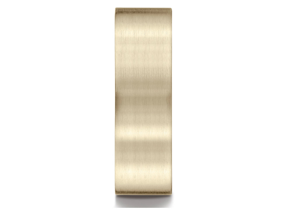 Benchmark® 14k Gold 7mm Comfort-fit Satin-finished Carved Design Wedding Band Ring