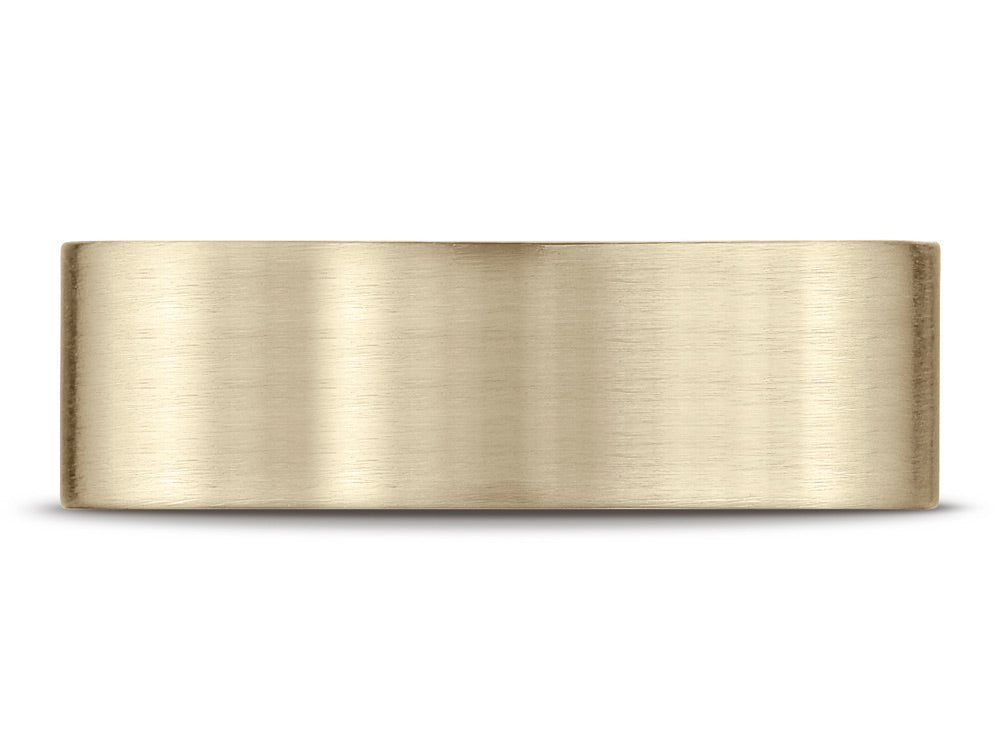 Benchmark® 10k Gold 7mm Comfort-fit Satin-finished Carved Design Wedding Band Ring