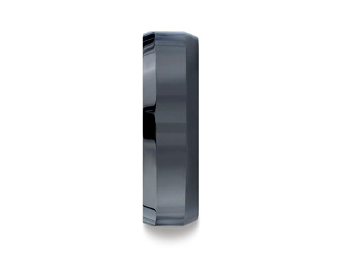 Benchmark® Ceramic 7mm Comfort-fit High Polished Beveled Edge Design Ring