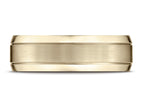 Benchmark® 18k Gold 7mm Comfort-fit Satin-finished High Polished Beveled Edge Carved Design Wedding Band Ring
