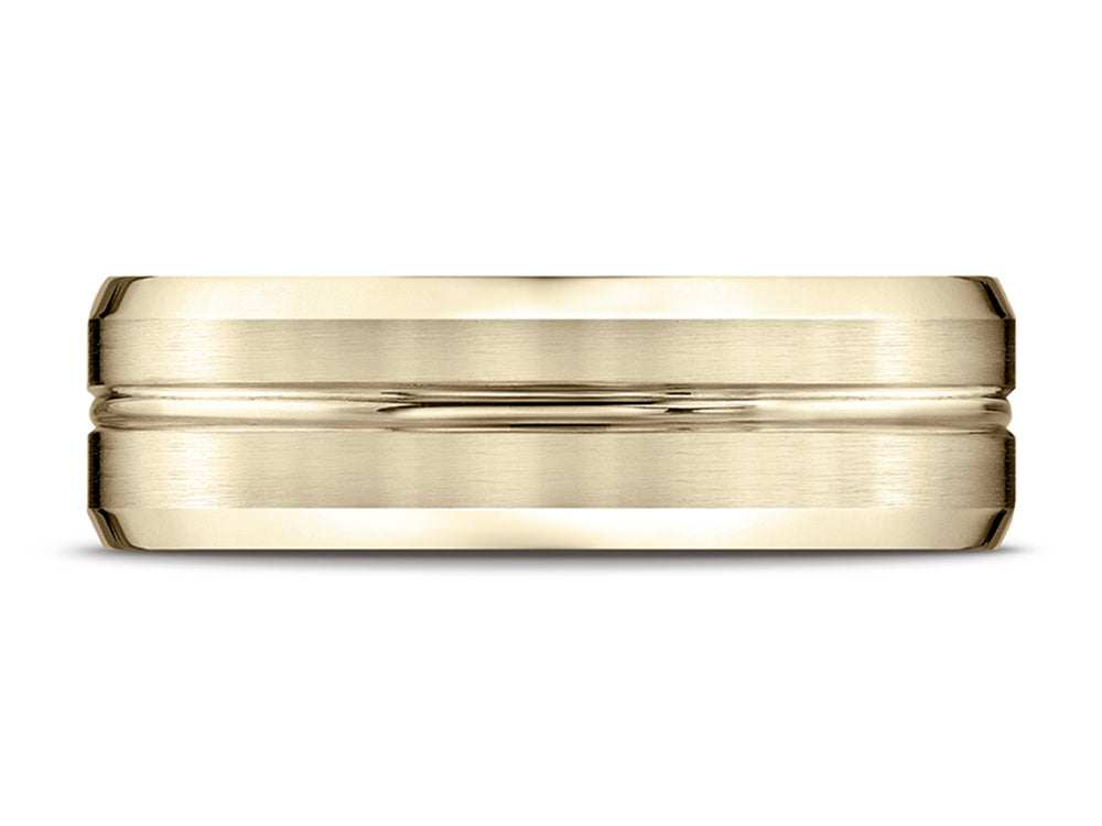 Benchmark® 7mm Comfort-fit Satin-finished Beveled Edge Design Ring
