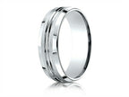 Benchmark® 7mm Comfort-fit Satin-finished Beveled Edge Design Ring