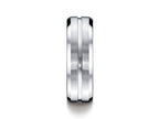Benchmark® Cobalt Chrome™ 7mm Comfort-fit Satin-finished Beveled Edge Design Ring