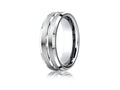 Benchmark® Cobalt Chrome™ 7mm Comfort-fit Satin-finished Beveled Edge Design Ring