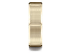 Benchmark® 10k Gold 7mm Comfort-fit Satin-finished Grooves Carved Design Wedding Band Ring
