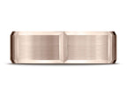 Benchmark® 14k Rose Gold 7mm Comfort-fit Satin-finished Grooves Carved Design Wedding Band Ring