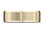 Benchmark® 18k Gold 7mm Comfort-fit Satin-finished Grooves Carved Design Wedding Band Ring